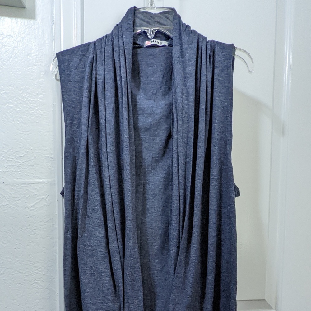 H2H Waterfall Cardigan Heather Blue Sz M